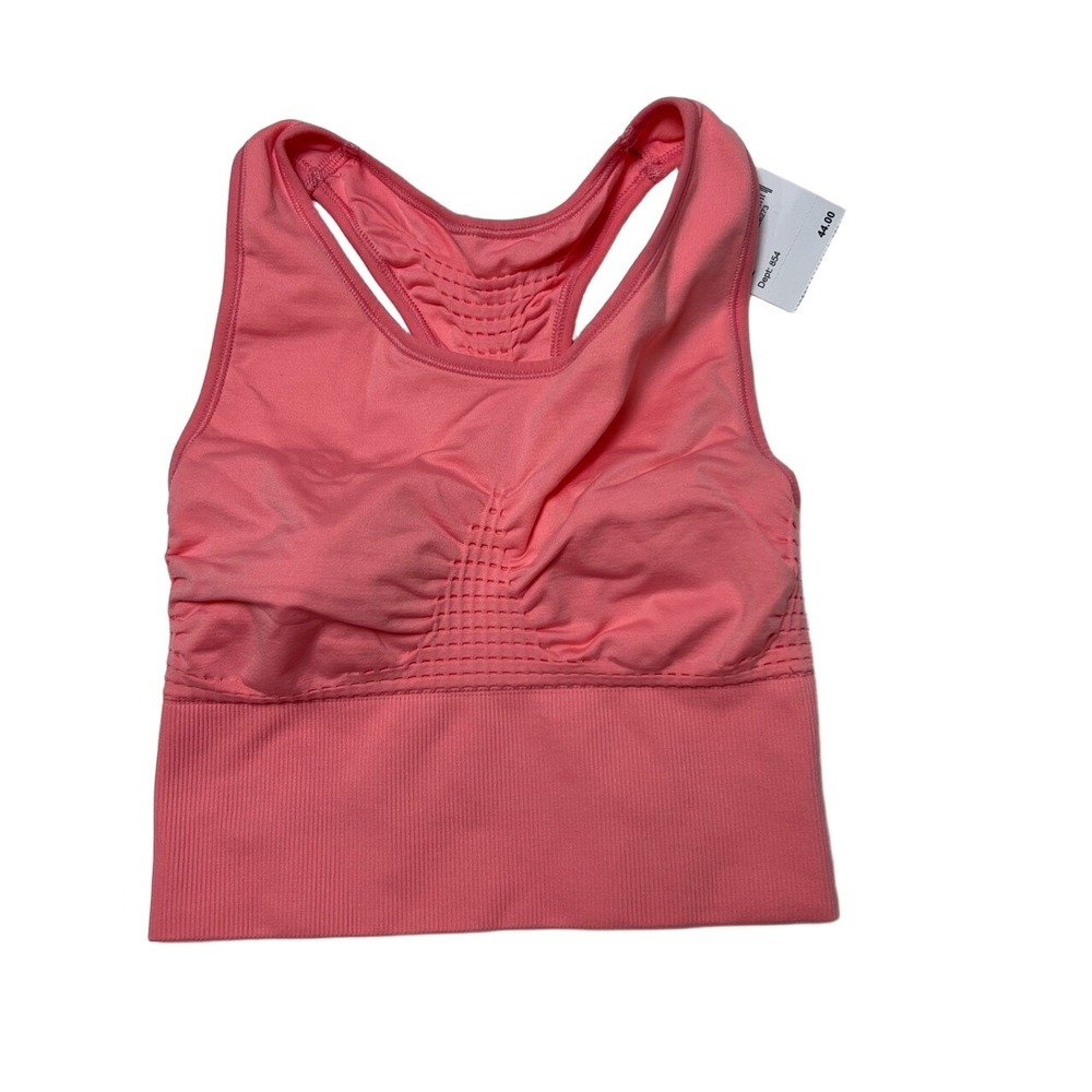 Sweaty‎ Betty Stamina Sports Bra Pink Medium Impact Seamless Racerback SB5077 S